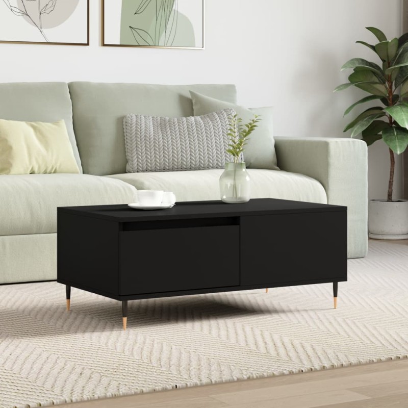 vidaXL Couchtisch Schwarz 90x50x36,5 cm Holzwerkstoff vidaXL Couchtisch Schwarz 90x50x36,5 cm Holzwerkstoff