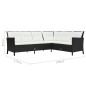 vidaXL 3-tlg. Garten-Lounge-Set mit Auflagen Poly Rattan Schwarz vidaXL 3-tlg. Garten-Lounge-Set mit Auflagen Poly Rattan Schwarz