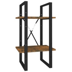 vidaXL Bücherregal 2 Fächer Räuchereiche 40x30x70 cm Holzwerkstoff