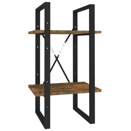 vidaXL Bücherregal 2 Fächer Räuchereiche 40x30x70 cm Holzwerkstoff