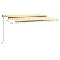 vidaXL Automatische Markise mit LED & Windsensor 4,5x3 m Gelb & Weiß vidaXL Automatische Markise mit LED & Windsensor 4,5x3 m Gelb & Weiß