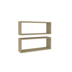 vidaXL Würfelregale 2 Stk. Sonoma-Eiche 60x15x23 cm Holzwerkstoff