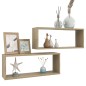 vidaXL Würfelregale 2 Stk. Sonoma-Eiche 60x15x23 cm Holzwerkstoff vidaXL Würfelregale 2 Stk. Sonoma-Eiche 60x15x23 cm Holzwerkstoff