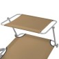vidaXL Klappliege mit Sonnenschutz Stahl Taupe vidaXL Klappliege mit Sonnenschutz Stahl Taupe