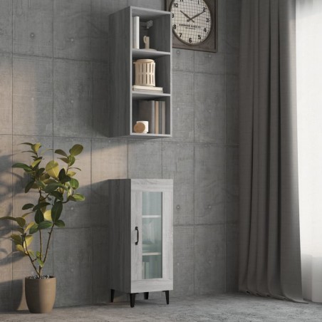 vidaXL Wandschrank Grau Sonoma 34,5x32,5x90 cm Holzwerkstoff