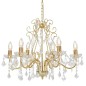 vidaXL Kronleuchter mit Kristallperlen Golden Rund 6×E14 vidaXL Kronleuchter mit Kristallperlen Golden Rund 6×E14