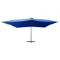 vidaXL Ampelschirm mit Holzmast 400x300 cm Azurblau vidaXL Ampelschirm mit Holzmast 400x300 cm Azurblau