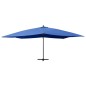 vidaXL Ampelschirm mit Holzmast 400x300 cm Azurblau vidaXL Ampelschirm mit Holzmast 400x300 cm Azurblau