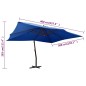 vidaXL Ampelschirm mit Holzmast 400x300 cm Azurblau vidaXL Ampelschirm mit Holzmast 400x300 cm Azurblau