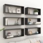 vidaXL Würfelregale 6 Stk. Hochglanz-Schwarz 60x15x23 cm Holzwerkstoff vidaXL Würfelregale 6 Stk. Hochglanz-Schwarz 60x15x23 cm Holzwerkstoff