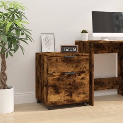 vidaXL Mobiler Aktenschrank mit Rollen Räuchereiche 45x38x54 cm