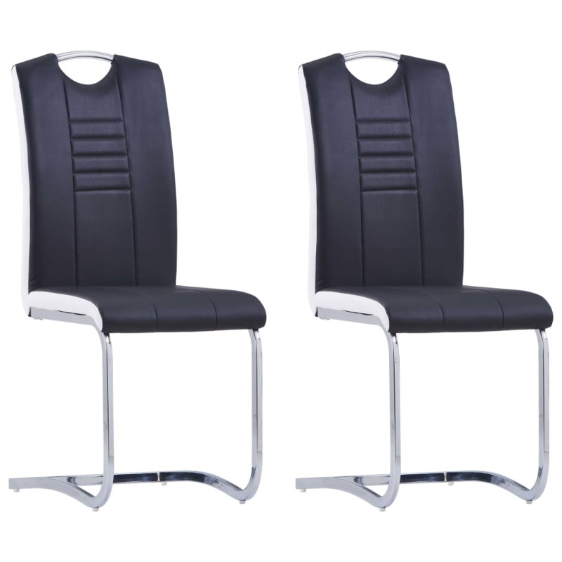 vidaXL Freischwinger 2 Stk. Schwarz Kunstleder vidaXL Freischwinger 2 Stk. Schwarz Kunstleder