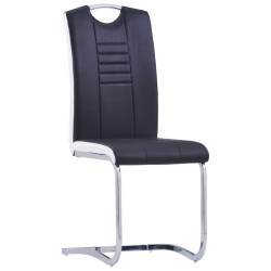 vidaXL Freischwinger 2 Stk. Schwarz Kunstleder 