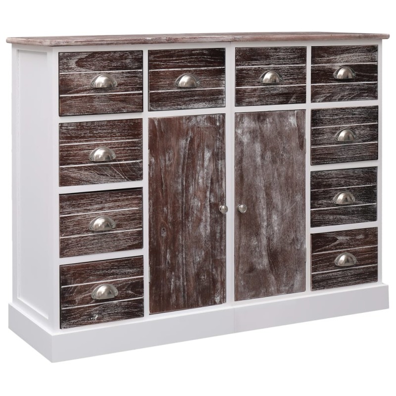 vidaXL Sideboard mit 10 Schubladen Braun 113 x 30 x 79 cm Holz vidaXL Sideboard mit 10 Schubladen Braun 113 x 30 x 79 cm Holz