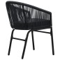 3-tlg. Bistro-Set mit Kissen PE-Rattan Schwarz 3-tlg. Bistro-Set mit Kissen PE-Rattan Schwarz
