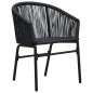 3-tlg. Bistro-Set mit Kissen PE-Rattan Schwarz 3-tlg. Bistro-Set mit Kissen PE-Rattan Schwarz