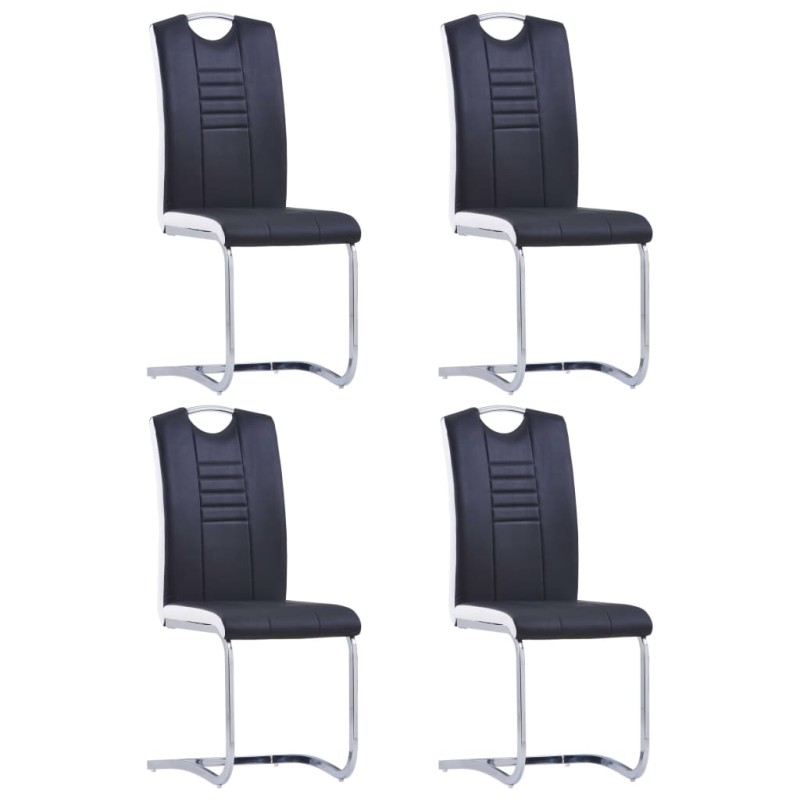 vidaXL Freischwinger 4 Stk. Schwarz Kunstleder vidaXL Freischwinger 4 Stk. Schwarz Kunstleder