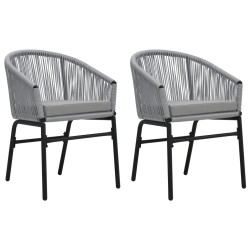 vidaXL Gartenstühle 2 Stk. Anthrazit PE-Rattan