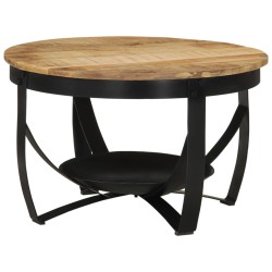 vidaXL Couchtisch Ø 68 x 43 cm Massivholz Mango und Eisen