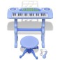 Kinder Keyboard Spielzeug Piano mit Hocker/Mikrofon 37 Tasten Blau Kinder Keyboard Spielzeug Piano mit Hocker/Mikrofon 37 Tasten Blau
