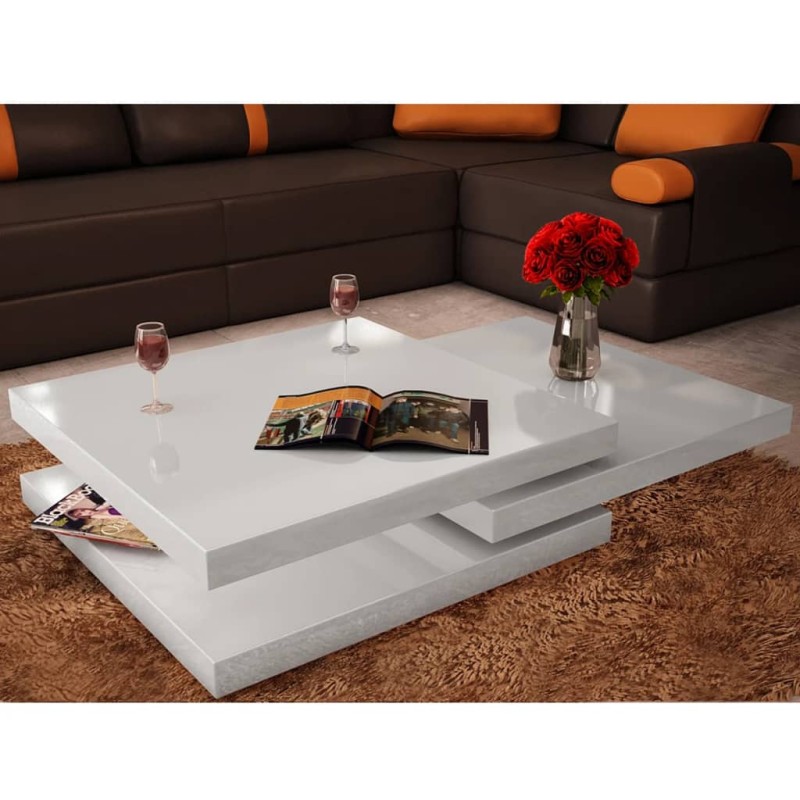 vidaXL Couchtisch auf 3 Ebenen Hochglanz-Weiß vidaXL Couchtisch auf 3 Ebenen Hochglanz-Weiß