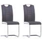vidaXL Freischwinger 2 Stk. Grau Kunstleder 