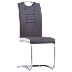 vidaXL Freischwinger 2 Stk. Grau Kunstleder 