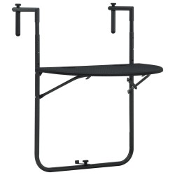 vidaXL Balkonhängetisch Schwarz 60x64x83,5 cm Kunststoff Rattanoptik