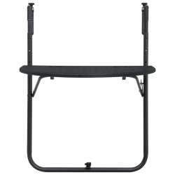 vidaXL Balkonhängetisch Schwarz 60x64x83,5 cm Kunststoff Rattanoptik