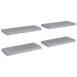 vidaXL Schwebende Wandregale 4 Stk. Grau 60x23,5x3,8cm MDF 