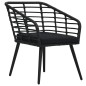 3-tlg. Bistro-Set Poly Rattan Schwarz 3-tlg. Bistro-Set Poly Rattan Schwarz