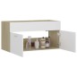 vidaXL Waschbeckenunterschrank Weiß Sonoma-Eiche 90x38,5x46 cm vidaXL Waschbeckenunterschrank Weiß Sonoma-Eiche 90x38,5x46 cm