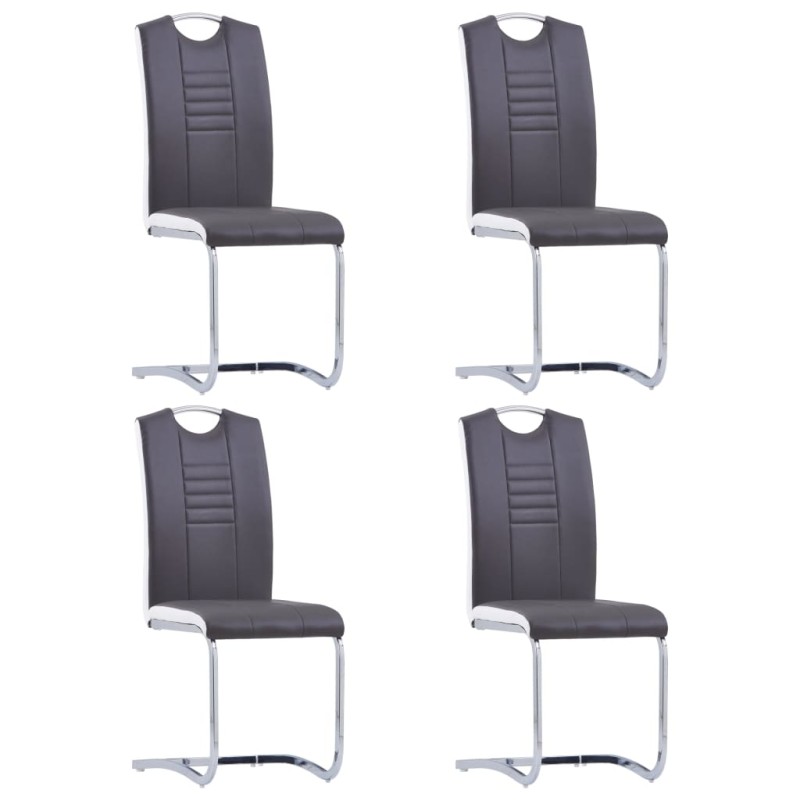 vidaXL Freischwinger 4 Stk. Grau Kunstleder vidaXL Freischwinger 4 Stk. Grau Kunstleder