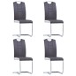 vidaXL Freischwinger 4 Stk. Grau Kunstleder vidaXL Freischwinger 4 Stk. Grau Kunstleder