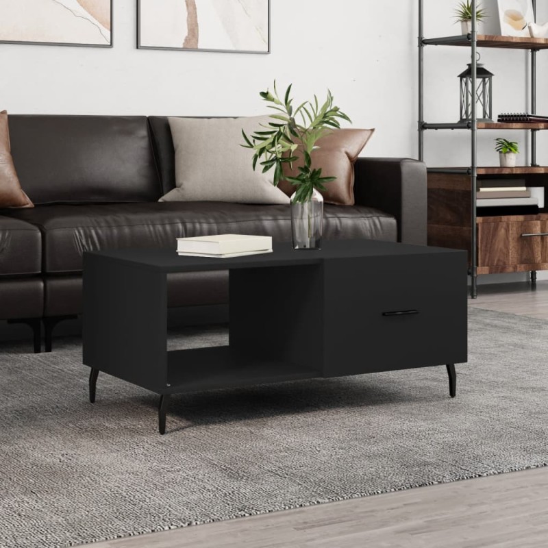 vidaXL Couchtisch Schwarz 90x50x40 cm Holzwerkstoff vidaXL Couchtisch Schwarz 90x50x40 cm Holzwerkstoff