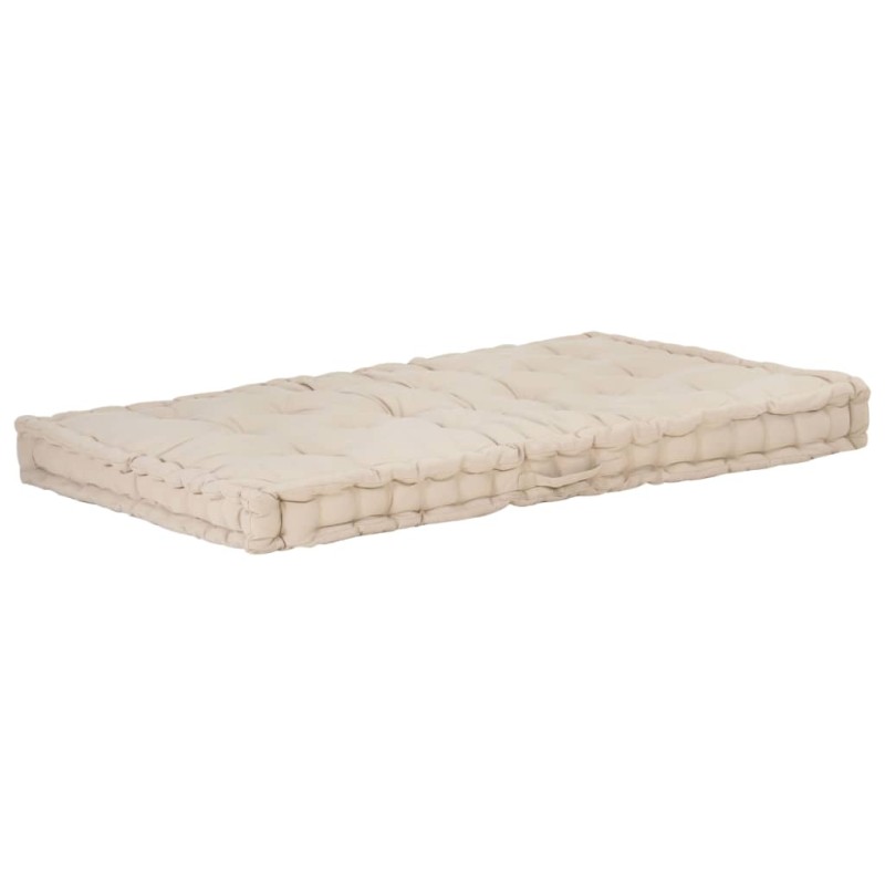 Palettenkissen Baumwolle 120×80×10 cm Beige Palettenkissen Baumwolle 120×80×10 cm Beige