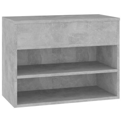 vidaXL Schuhbank Betongrau 60x30x45 cm Holzwerkstoff