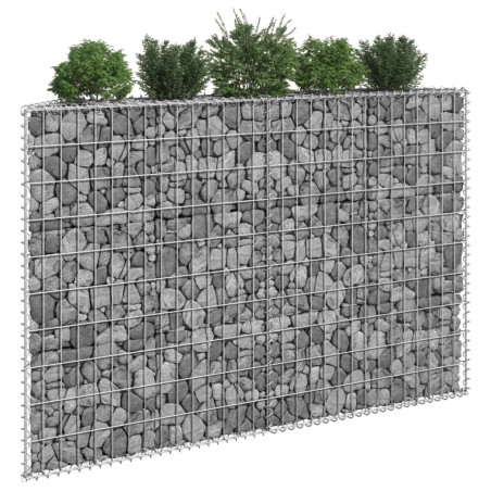  vidaXL Gabionen-Hochbeet Trapezform Verzinkter Stahl 150x20x100 cm