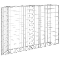  vidaXL Gabionen-Hochbeet Trapezform Verzinkter Stahl 150x20x100 cm