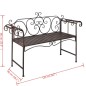 vidaXL Gartenbank 132 cm Stahl Antik Braun vidaXL Gartenbank 132 cm Stahl Antik Braun