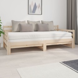 vidaXL Tagesbett Ausziehbar Massivholz Kiefer 2x(90x200) cm