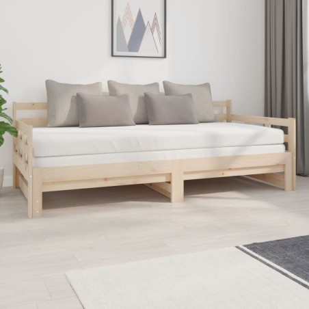 vidaXL Tagesbett Ausziehbar Massivholz Kiefer 2x(90x200) cm