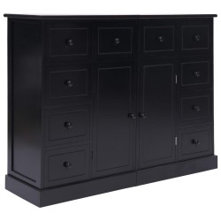 vidaXL Sideboard mit 10 Schubladen Schwarz 113x30x79 cm Holz