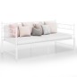 vidaXL Ausziehsofa Bettgestell Weiß Metall 90x200 cm vidaXL Ausziehsofa Bettgestell Weiß Metall 90x200 cm