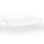 vidaXL Ausziehsofa Bettgestell Weiß Metall 90x200 cm vidaXL Ausziehsofa Bettgestell Weiß Metall 90x200 cm