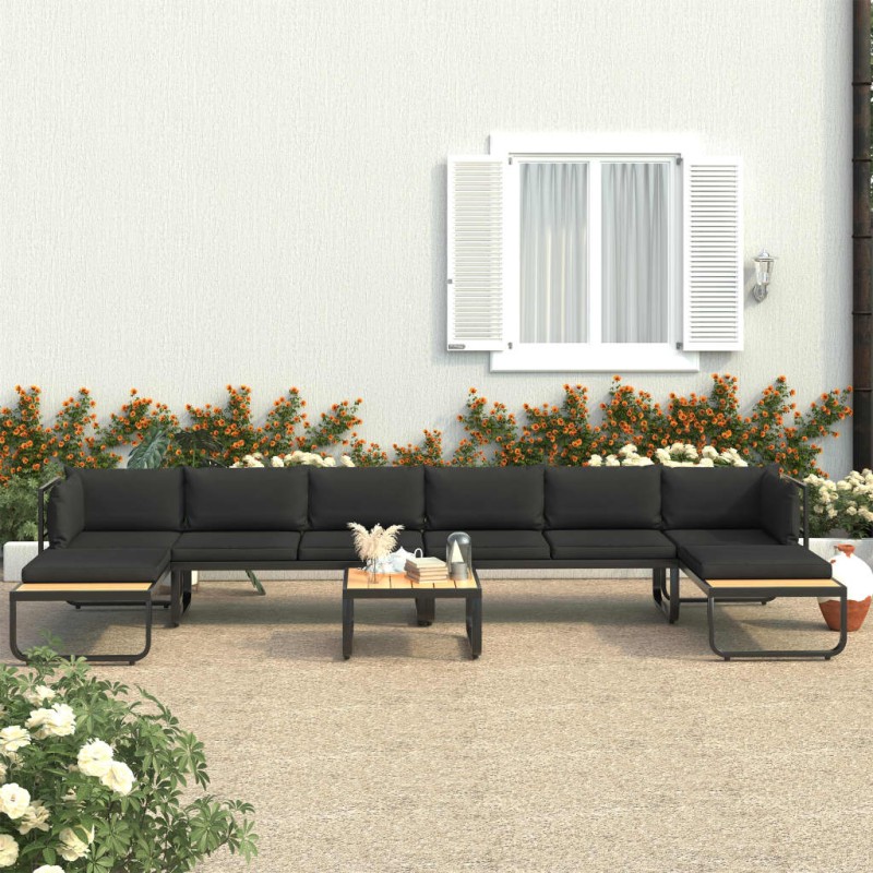 5-tlg. Garten-Ecksofa-Set mit Auflagen Aluminium und WPC 5-tlg. Garten-Ecksofa-Set mit Auflagen Aluminium und WPC