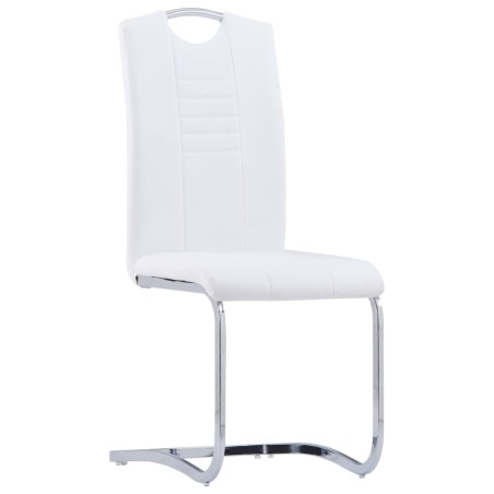 vidaXL Freischwinger 2 Stk. Weiß Kunstleder 