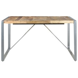 vidaXL Esstisch 140x140x75 cm Raues Mangoholz