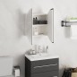 vidaXL Badezimmerschrank mit Rundem Spiegel & LED Weiß 40x40x17,5 cm vidaXL Badezimmerschrank mit Rundem Spiegel & LED Weiß 40x40x17,5 cm