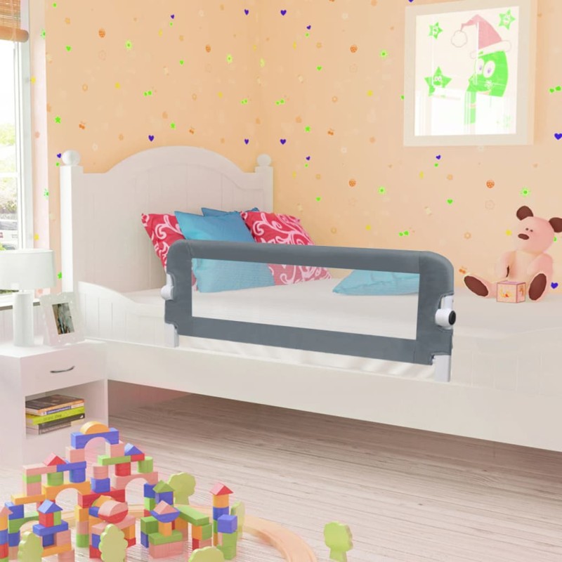 vidaXL Kleinkind-Bettschutzgitter Grau 102x42 cm Polyester vidaXL Kleinkind-Bettschutzgitter Grau 102x42 cm Polyester